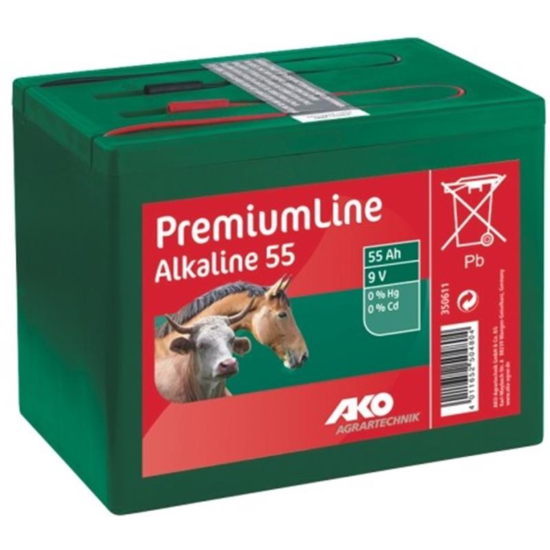 Alkalna 9-voltna zaprta baterija - 55 Ah